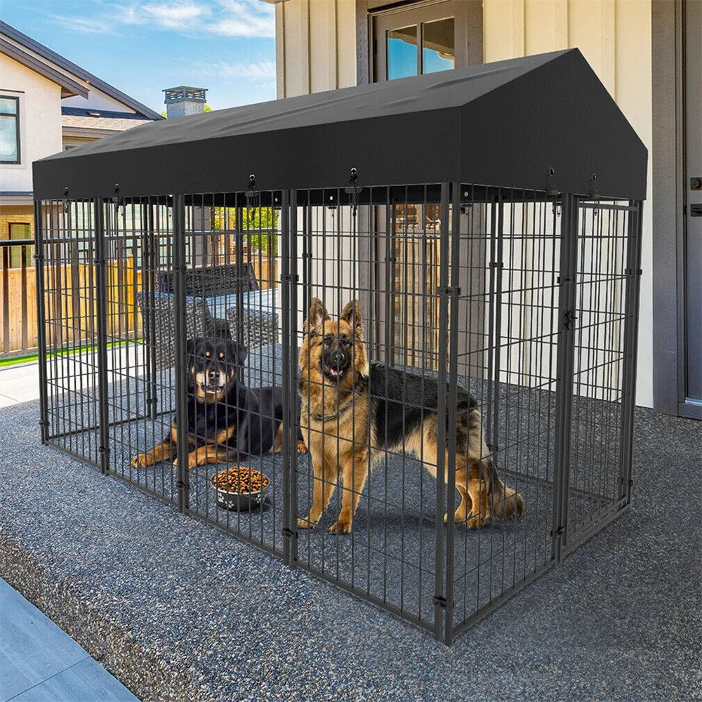 Heavy Duty Metal Dog Kennel with Waterproof Cover - Ultimate Pet Playpen
