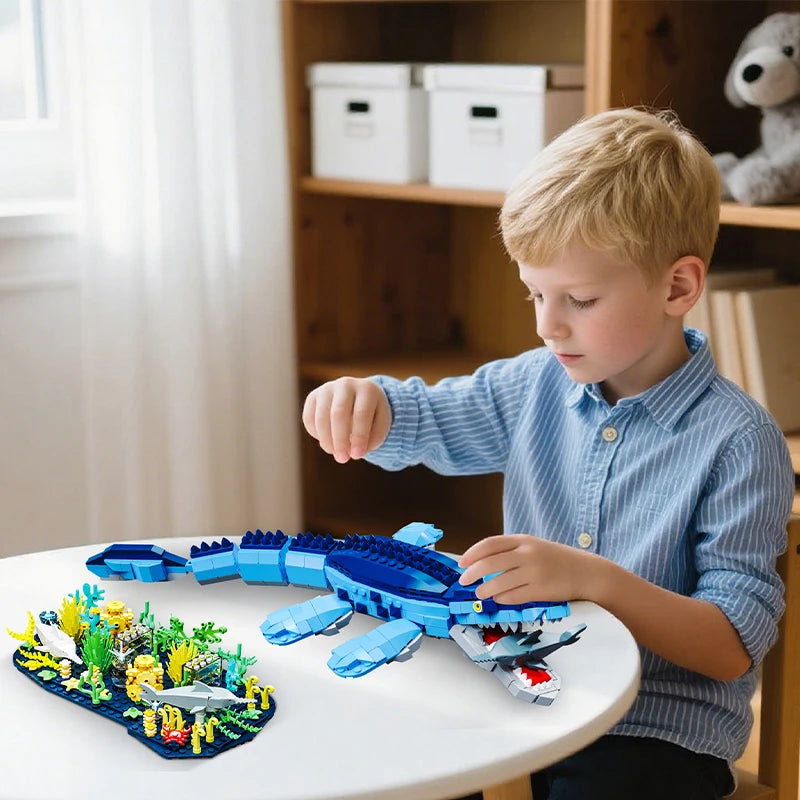 Dinosaur Building Blocks Set - Create Your Own Mosasaurus