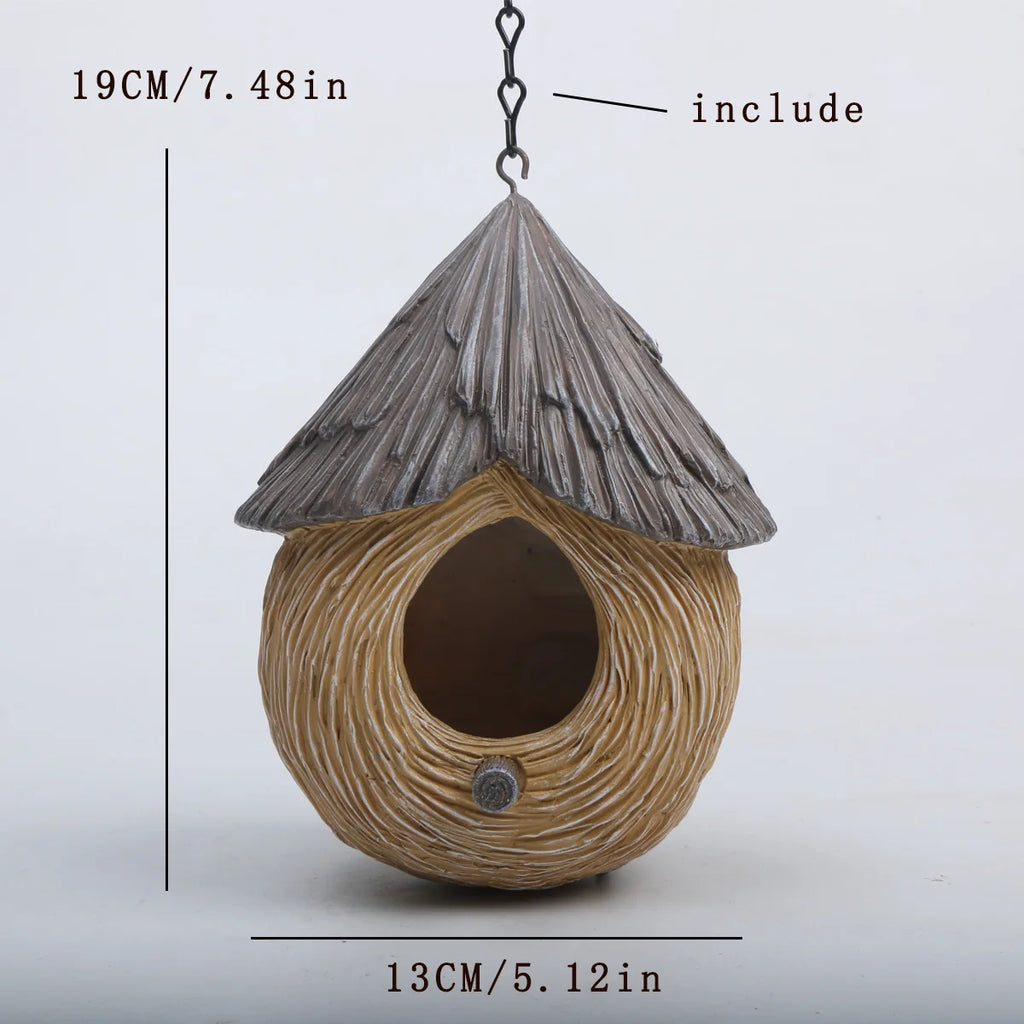 Cozy Whimsical Bird Nest Hanging Ornament for Garden Decor