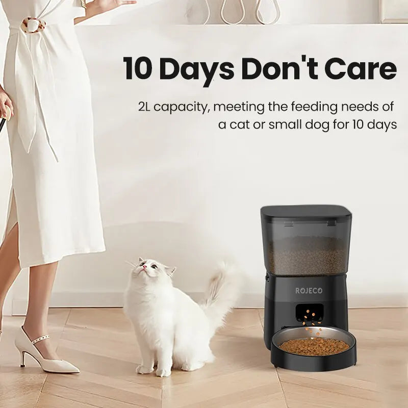 ROJECO Smart Automatic Pet Feeder - Schedule Meals with Ease