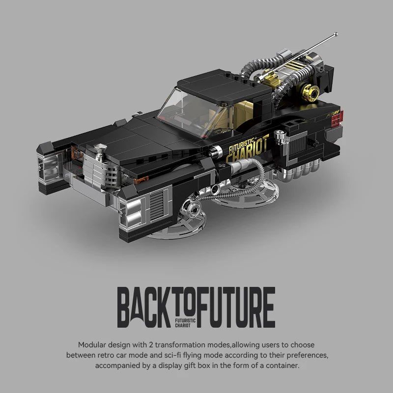 Creative Retro Sedan Building Blocks Model for Kids - MK2 Time Machine