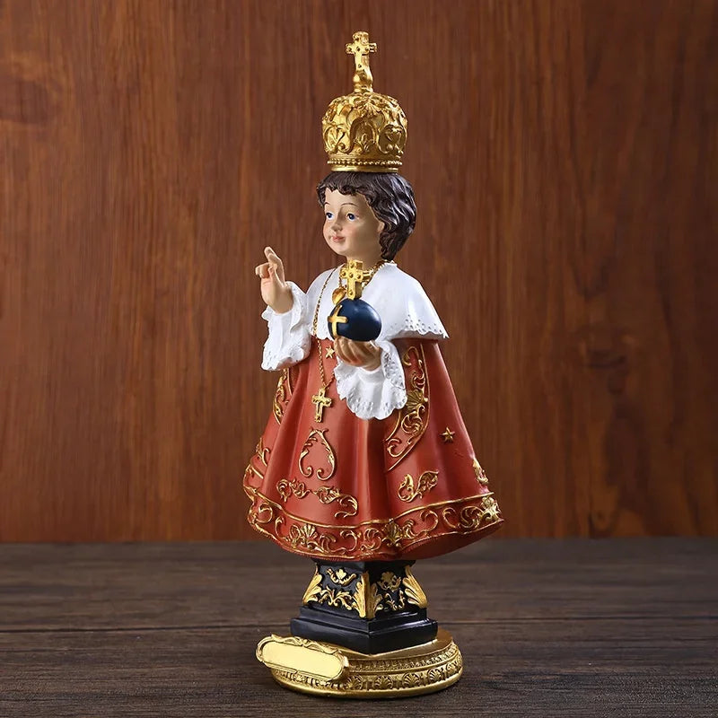 Elegant 12-Inch Infant of Prague Figurine for Religious Decor