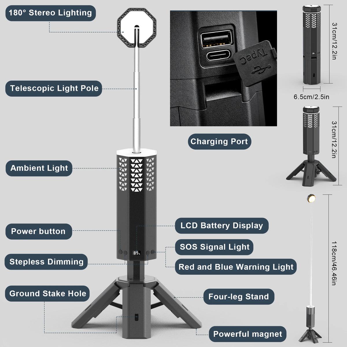 20000mAh Rechargeable LED Camping Lantern - Portable & Dimmable Light