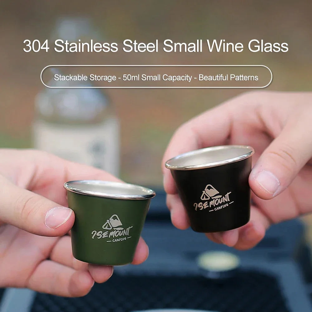 4-Pack Stackable Stainless Steel Cups for Camping & Outdoor Use