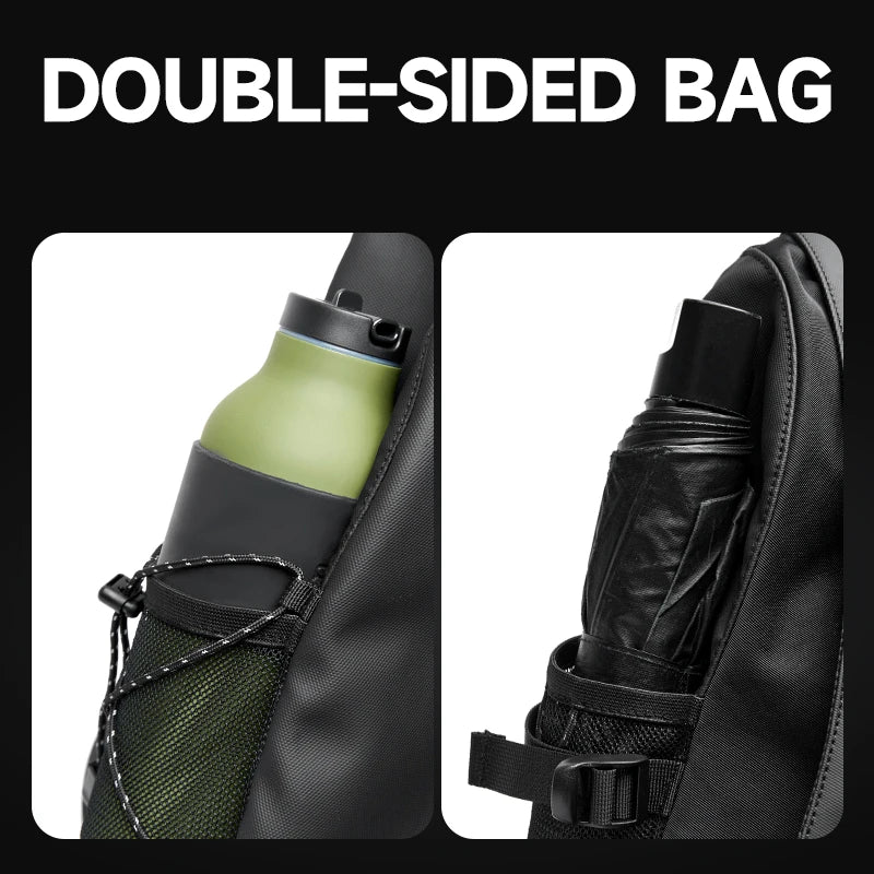 MOYYI Men's Waterproof Crossbody Bag - Versatile Fashion Chest Bag