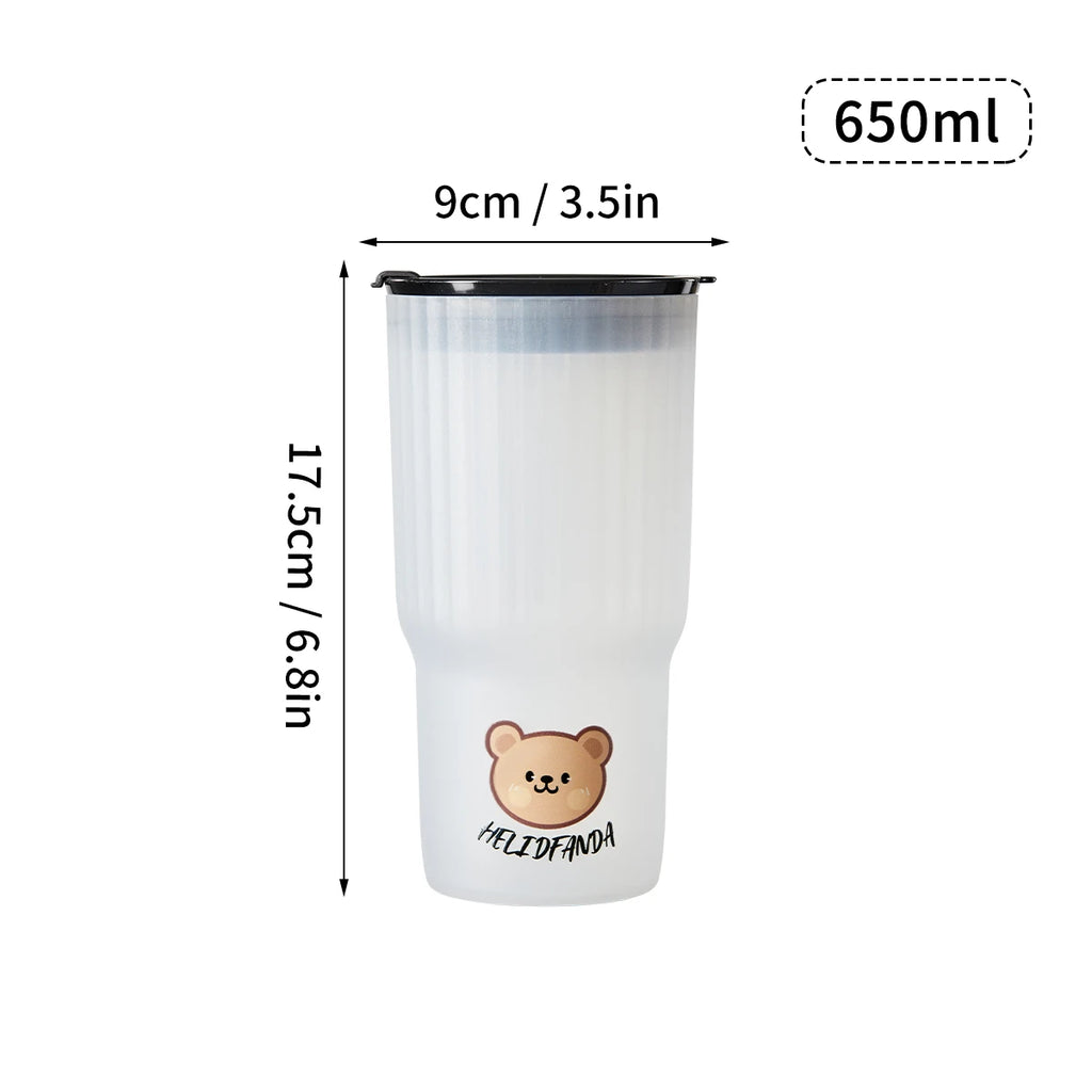 Cute Bear Large Capacity Water Bottle – Leak-Proof Tumbler