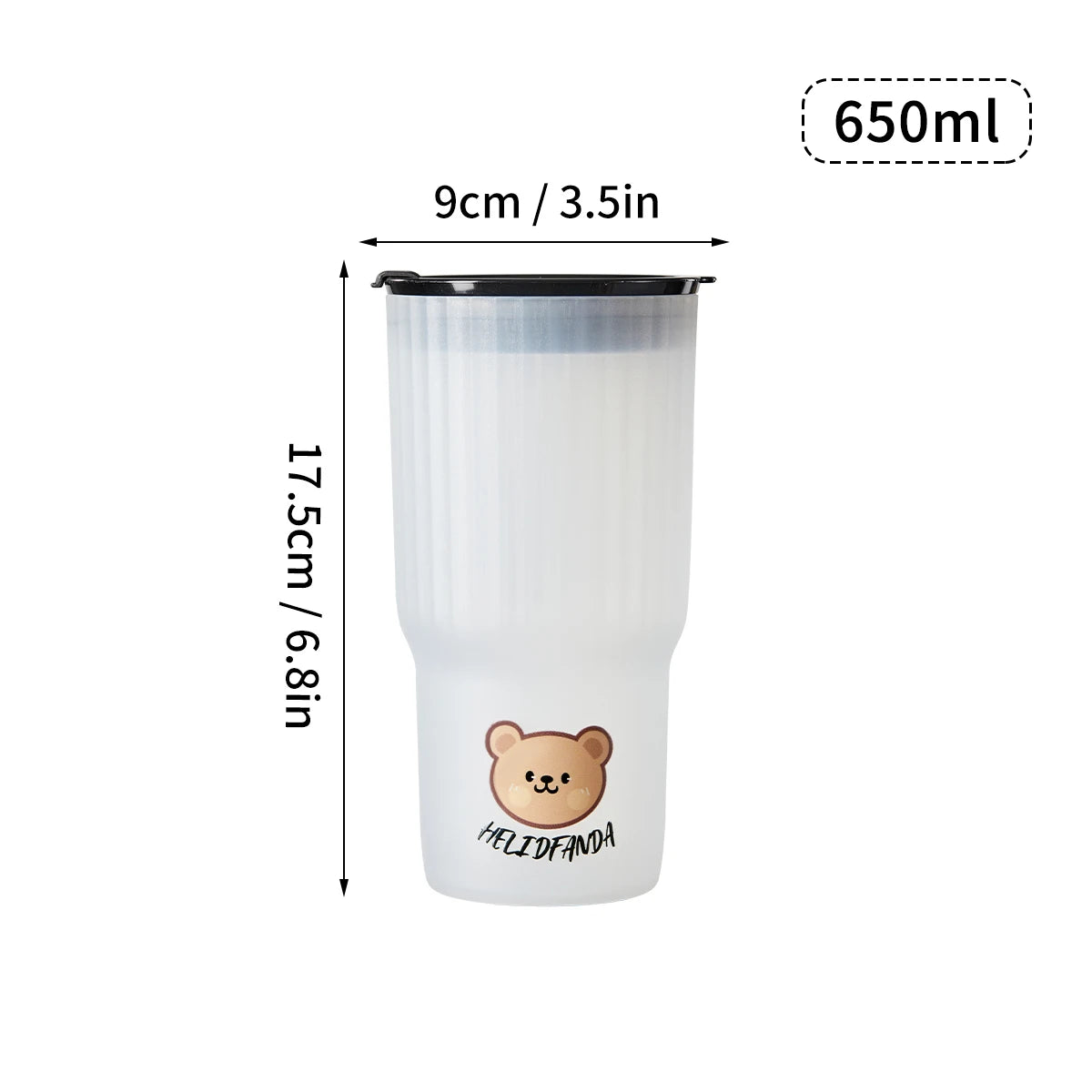 Cute Bear Large Capacity Water Bottle – Leak-Proof Tumbler
