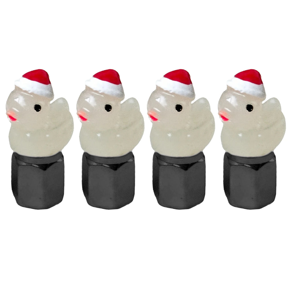 4 Pack Glow in The Dark Duck Tire Valve Caps for Cars & Bikes