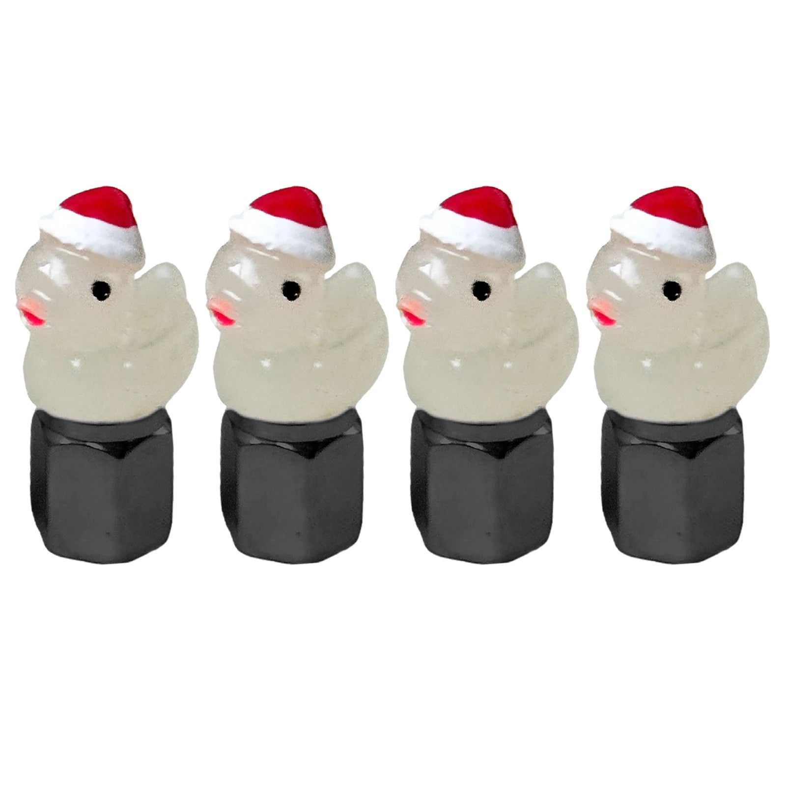4 Pack Glow in The Dark Duck Tire Valve Caps for Cars & Bikes