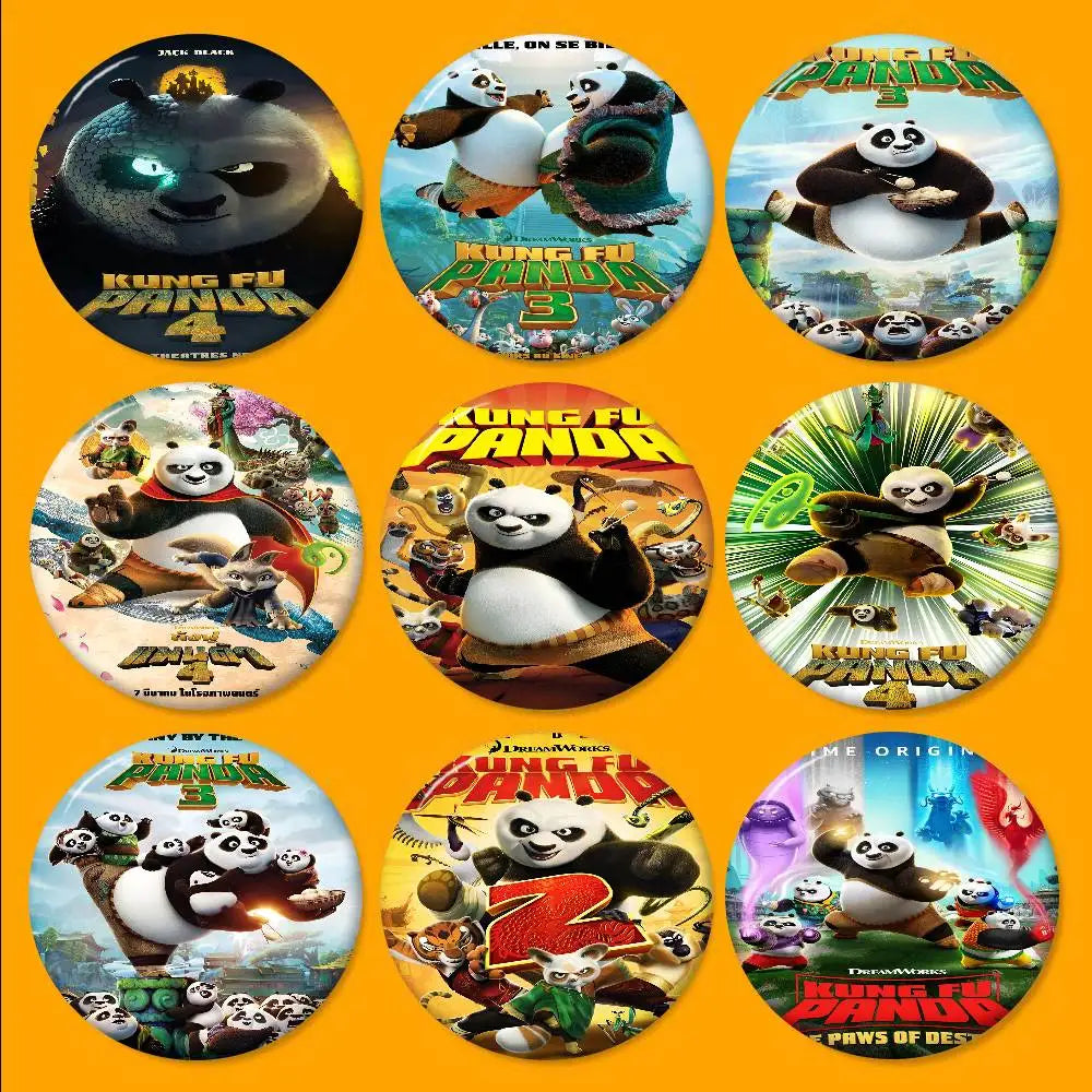 K-Kung Panda Movie Brooch | Fun Tinplate Badge for Collectors
