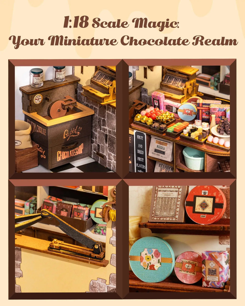 ROBOTIME Vintage Miniature Dollhouse Kit - DIY Craft & Home Decor