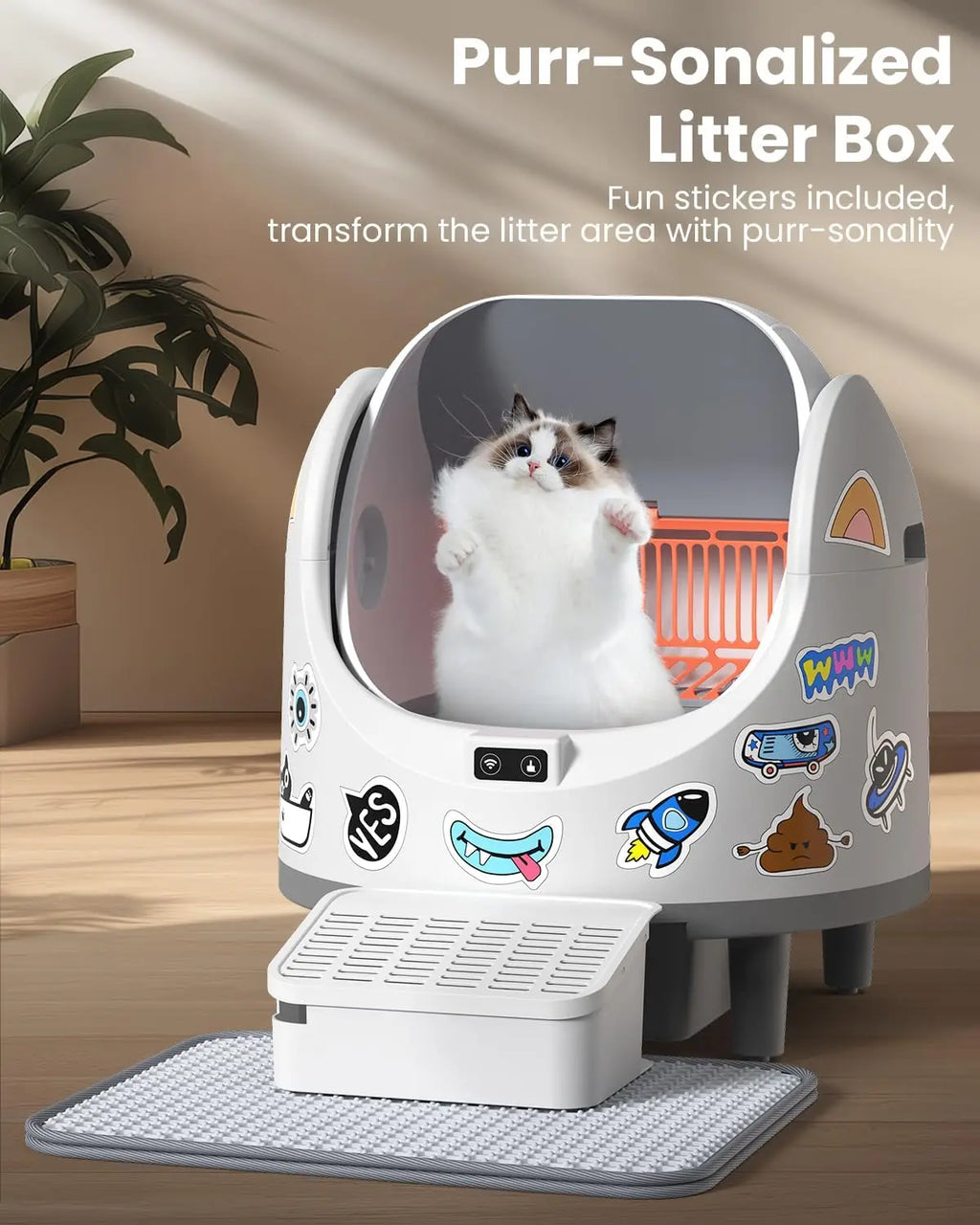 Smart Self-Cleaning Litter Box with WiFi Control for Cats