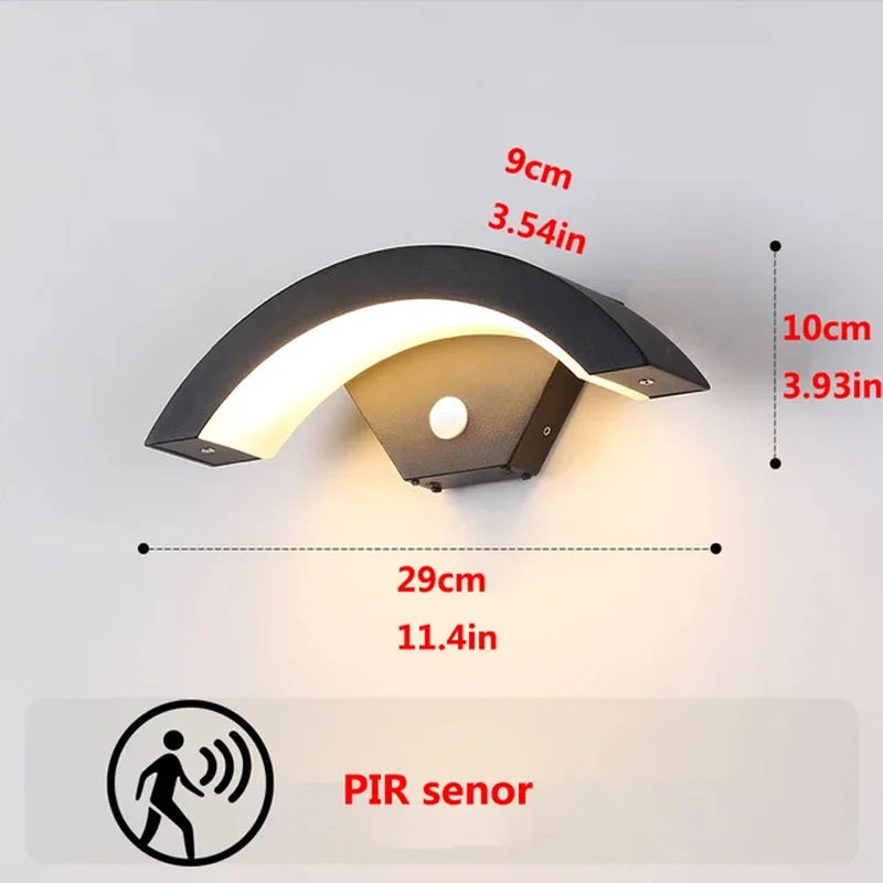 PIR Motion Sensor Outdoor Wall Lamp - Waterproof LED Light
