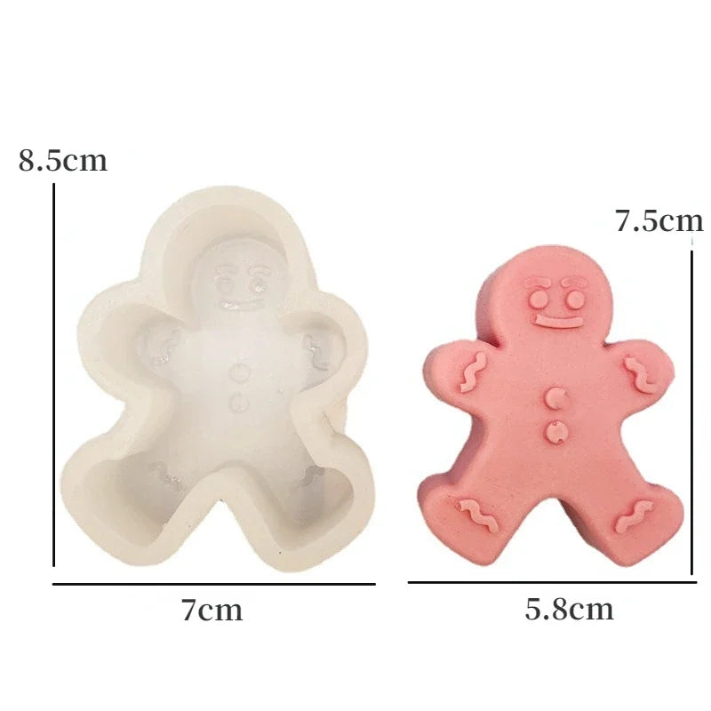3D Gingerbread Man Silicone Candle Mold for DIY Crafts & Home Decor