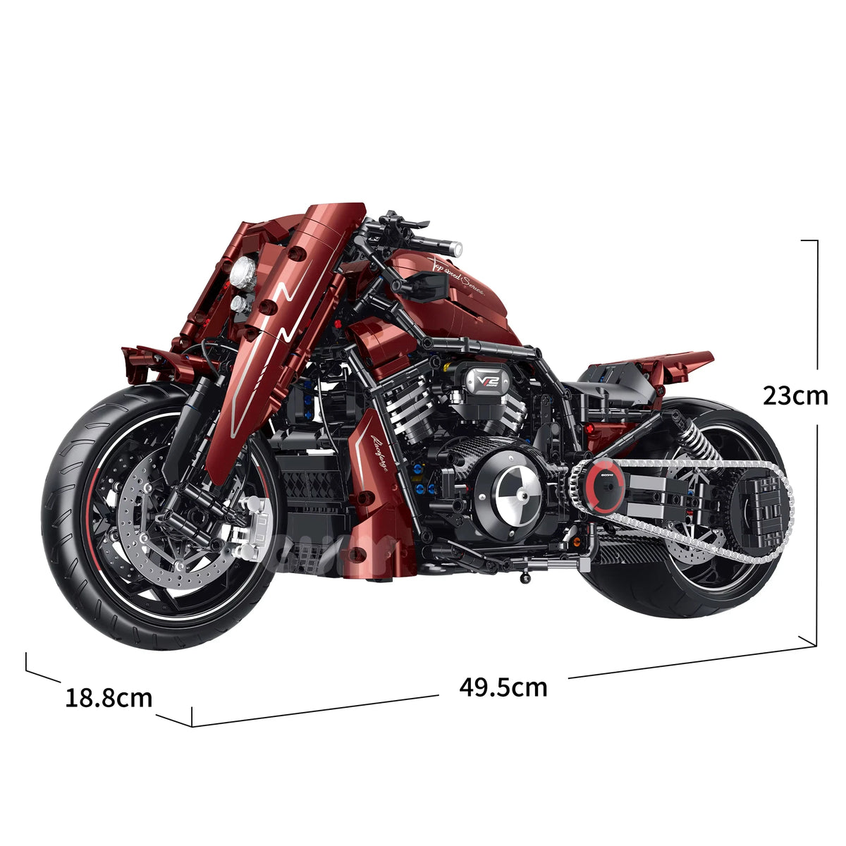 MOULD KING 1:5 Dark Racing Motorcycle Building Block Set for Kids