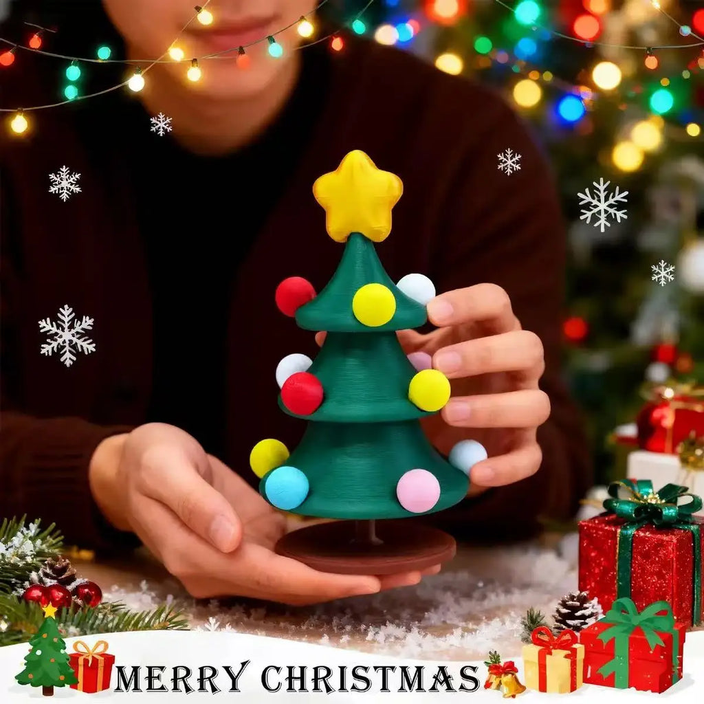 Dancing Rotating Christmas Tree Toy - Fun Holiday Desktop Decoration