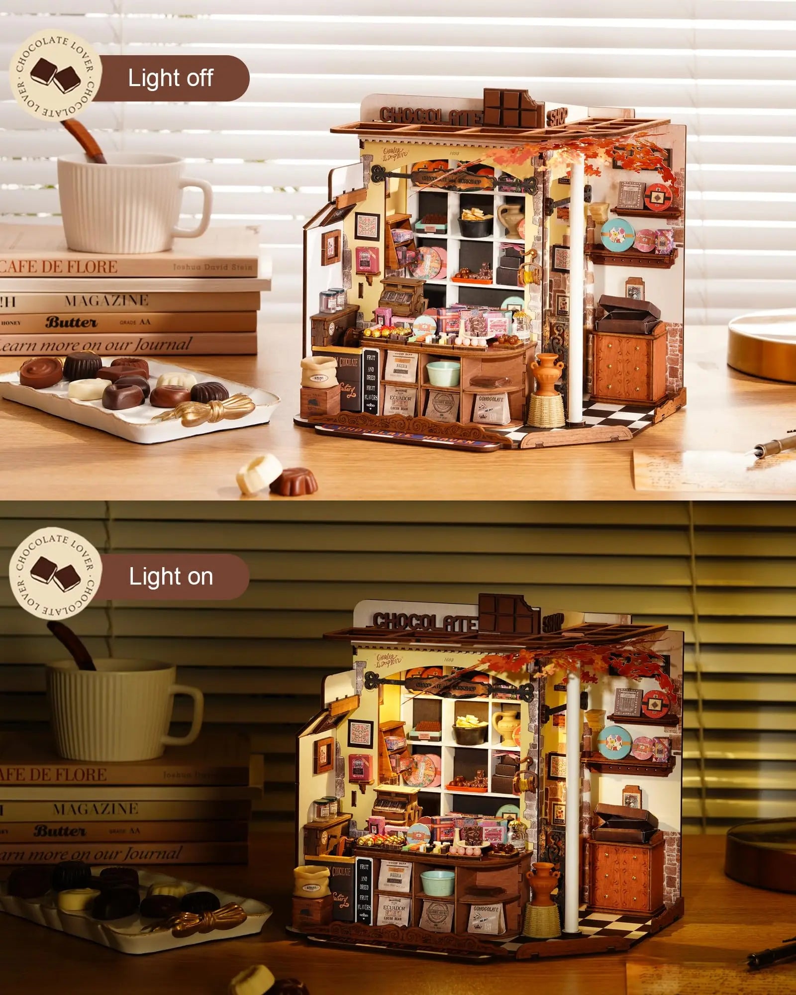 ROBOTIME Vintage Miniature Dollhouse Kit - DIY Craft & Home Decor