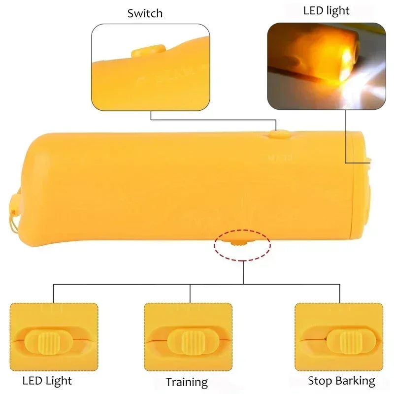 3-in-1 Ultrasonic Anti-Barking Device with LED Light for Dogs