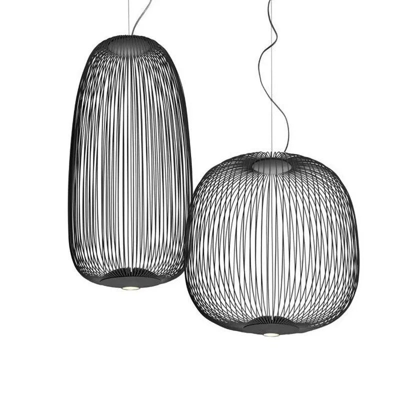 Nordic Mesh Spokes LED Pendant Light - Modern Bird Cage Design