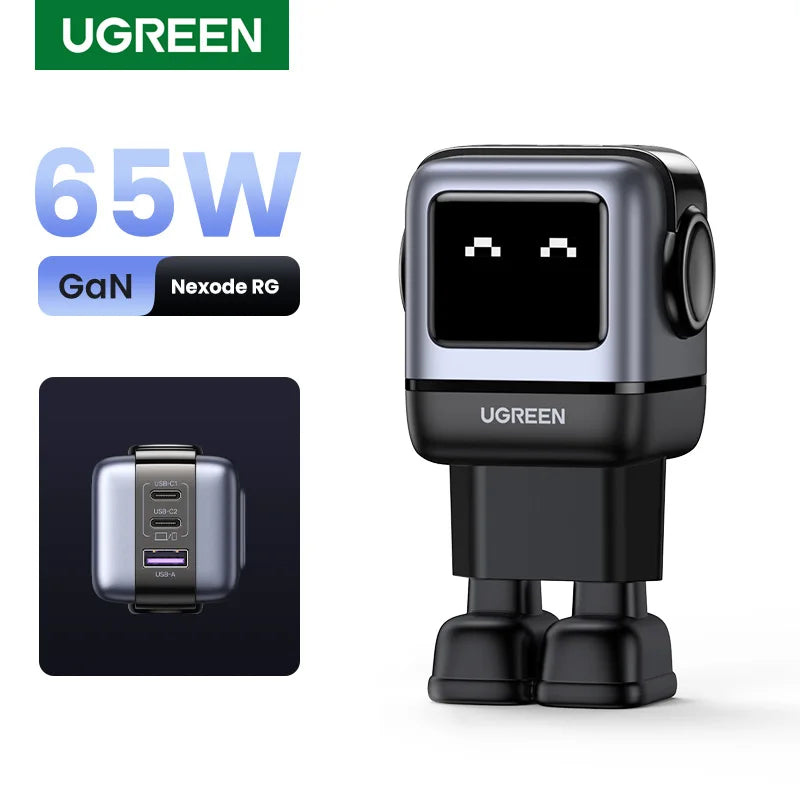 UGREEN 65W GaN Fast Charger - Unique Uno Robot Design
