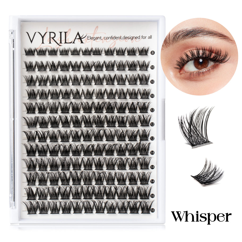 VYRILA C Curl 3D Wispy DIY Eyelash Extensions - Reusable & Natural Look