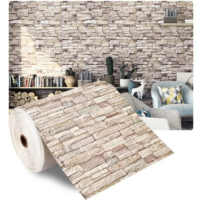 3D Self-Adhesive Foam Brick Wallpaper - Modern Home Décor