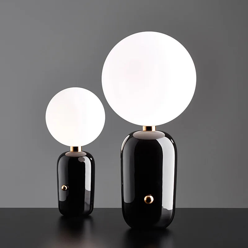 Modern LED Night Light - Cordless Touch Rechargeable Glass Table Lamp