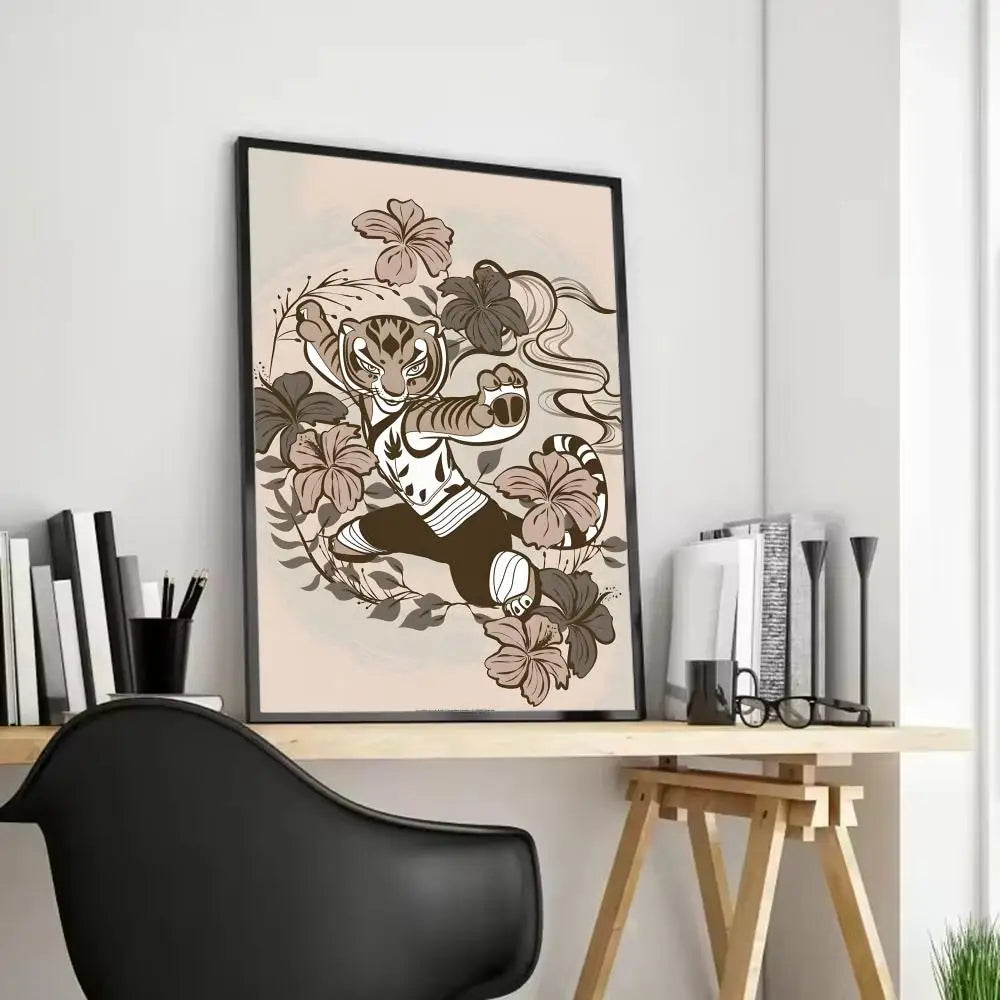 Kung Fu Panda Anime Poster - Waterproof Art for Home & Bar Decor