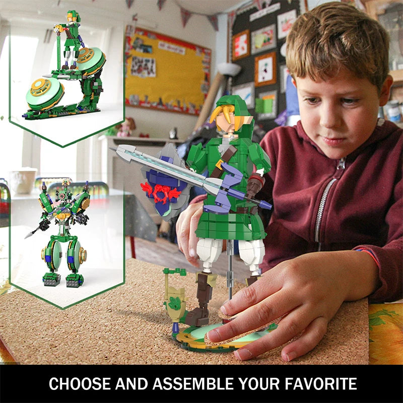 3-in-1 Anime Building Block Figure Set - Detailed Display Toy
