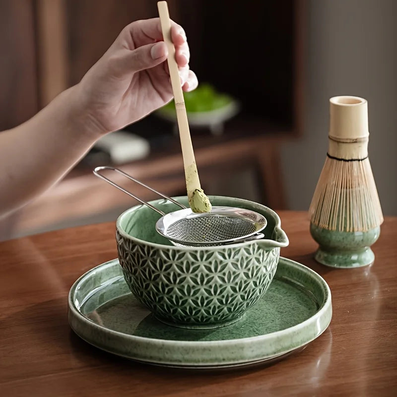 Authentic Japanese Matcha Tea Set - Bowl, Whisk & Accessories