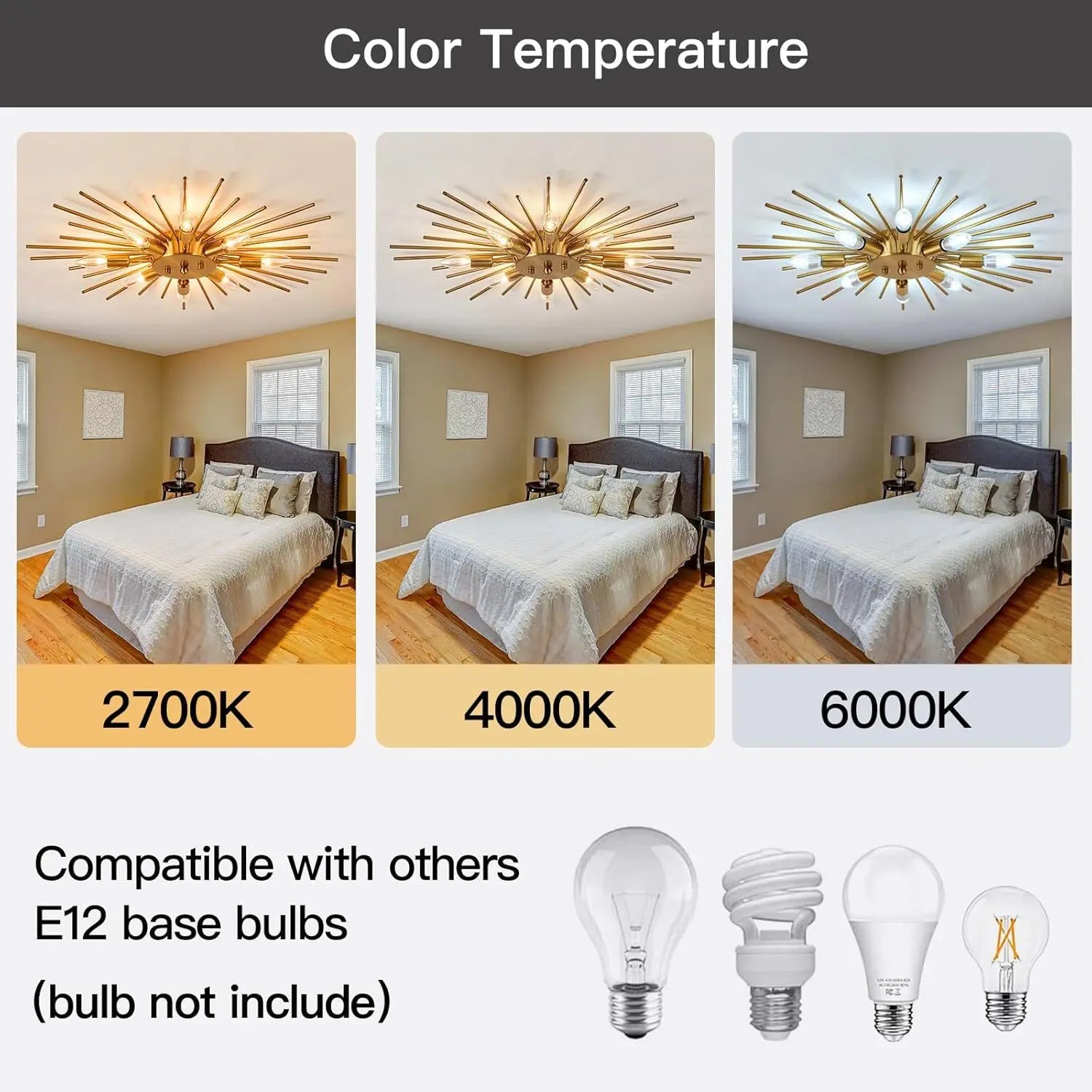Elegant Modern Gold Metal LED Ceiling Light for Home & Restaurant