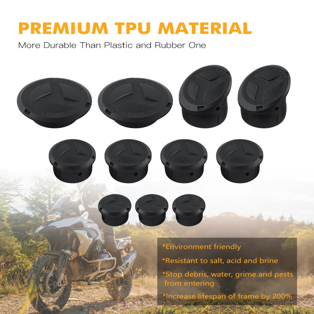 11PCS Frame Hole Cover Caps for BMW R1250GS & R1200GS Models