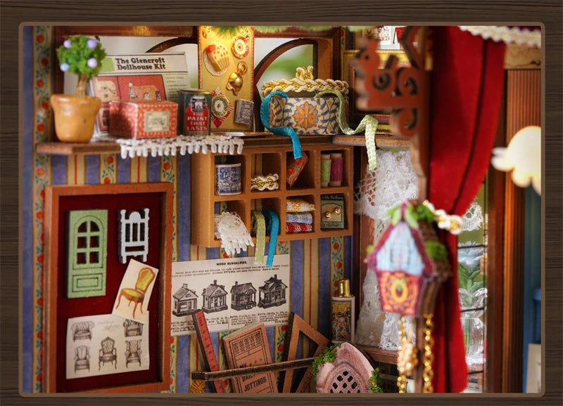 DIY Fairy-Tale Wonderhouse Wooden Miniature Dollhouse Kit with Furniture