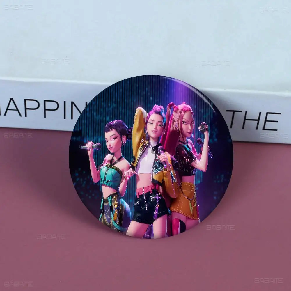 K-Pop Demon Hunters Anime Pin Button | Cute Cartoon Brooch Jewelry