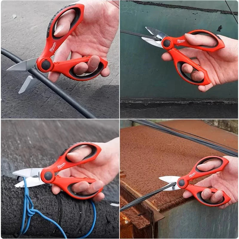 Milwaukee Electrician Scissors - Multi-Purpose Cable Stripping & Crimping
