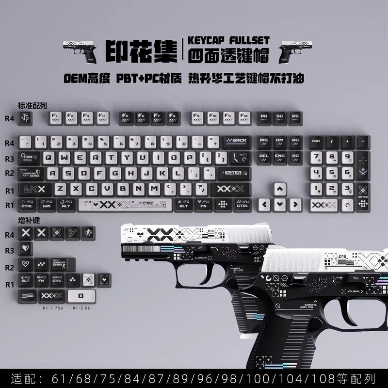 122-Key Customizable Pudding Keycaps for Mechanical Keyboards
