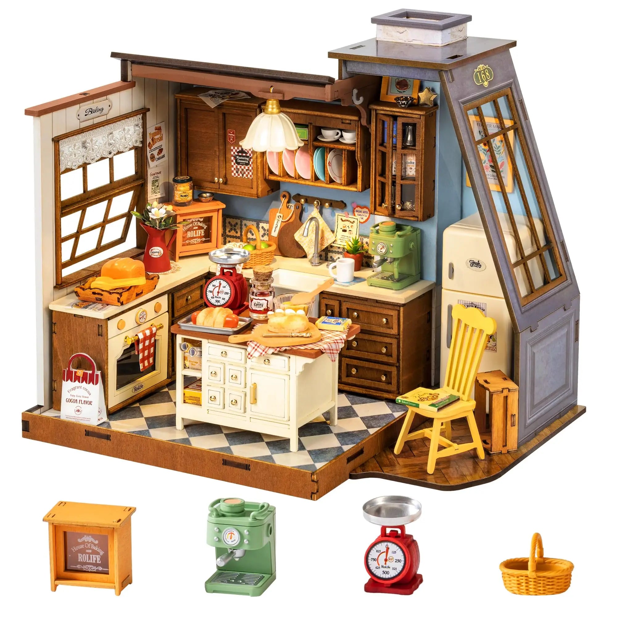 Rolife DIY Miniature Baking Kitchen House Kit - Creative 3D Puzzle