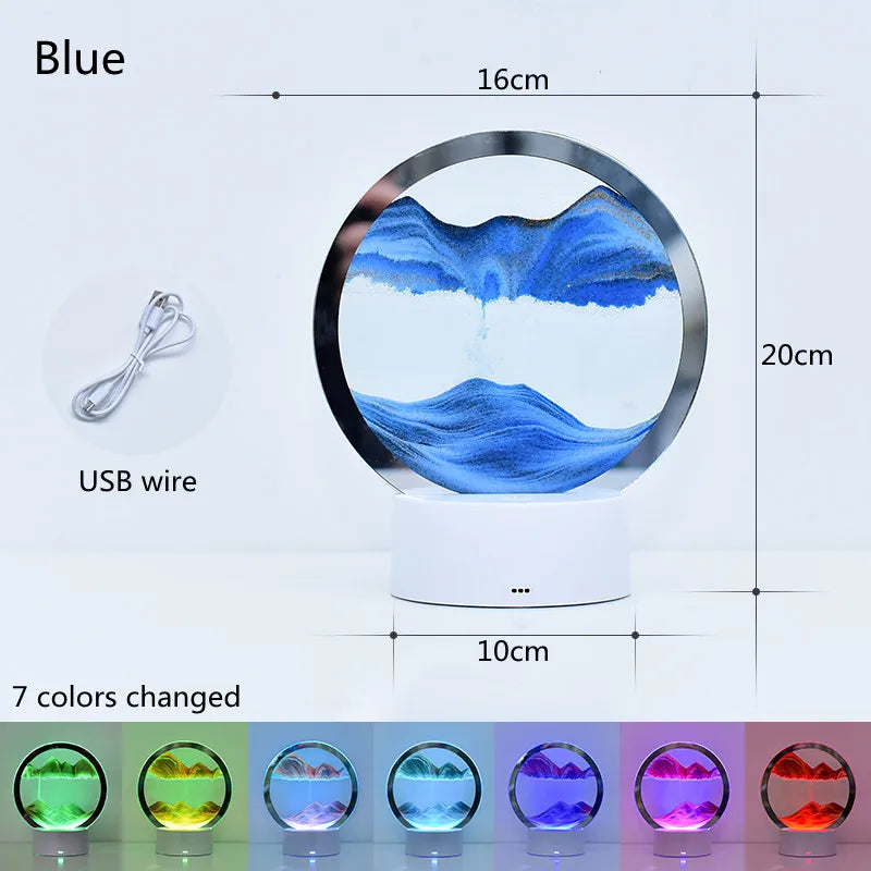 Colorful Quicksand Table Lamp - 3D LED Sand Painting Night Light