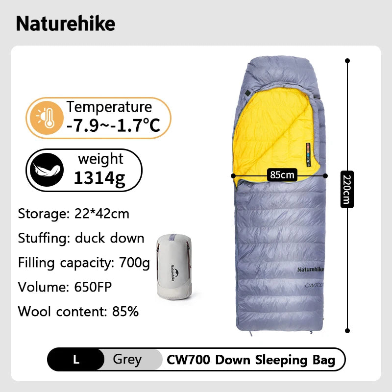 Naturehike Lightweight Duck Down Sleeping Bag for Cold Winter Camping