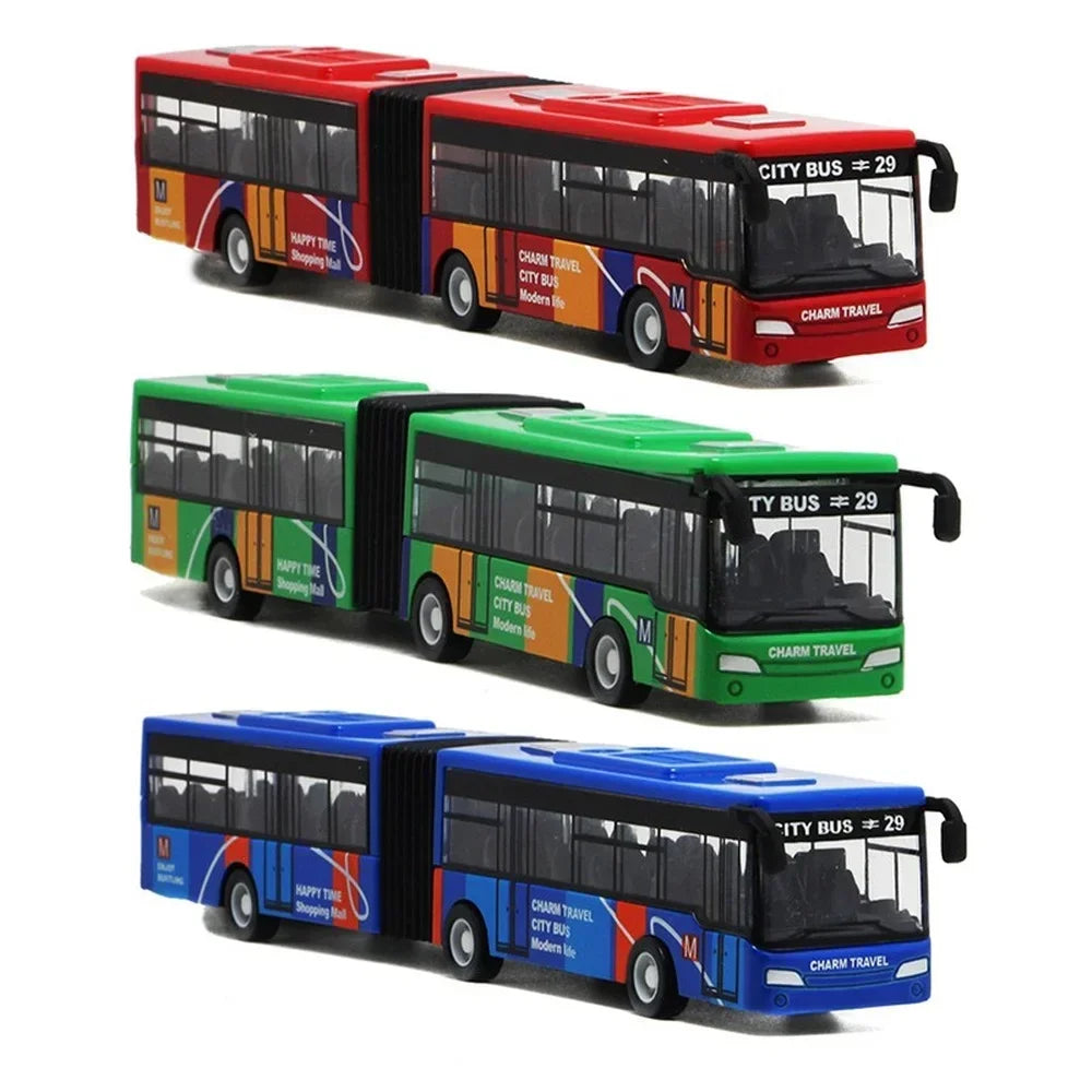 1/64 Diecast City Bus Toy - Pull Back Action Educational Gift