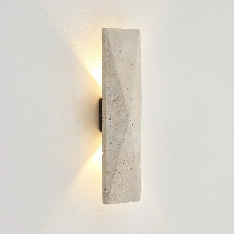 Elegant Outdoor Wall Lamp - Yellow Travertine Stone Fixture