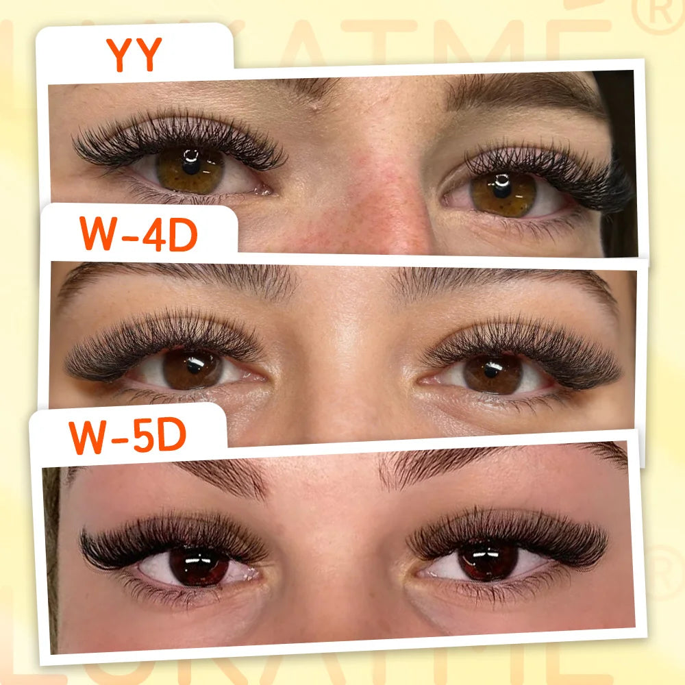 LUKATME 8PC Premade YY W Shape Curl Eyelash Extensions Mix Style