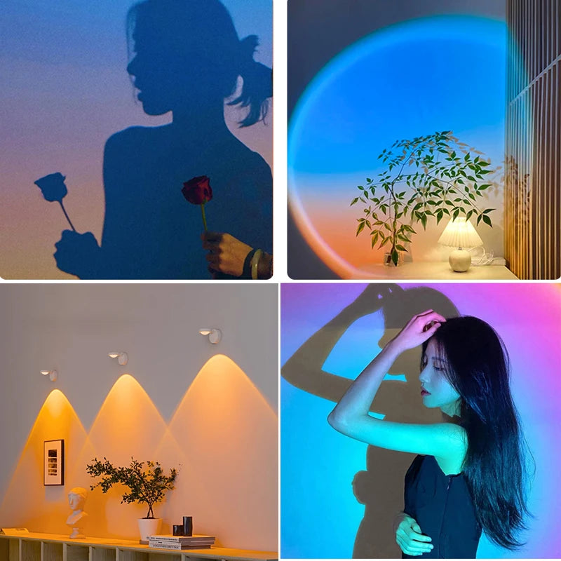 Wireless Sunset Lamp Projector - Decorative LED Night Light