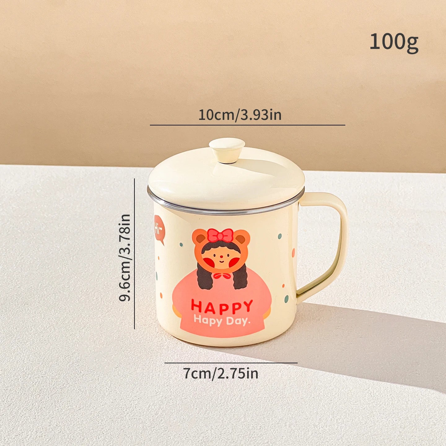 Cute 250ML Stainless Steel Kids Milk Cup - Anti-Scald Portable Tumbler