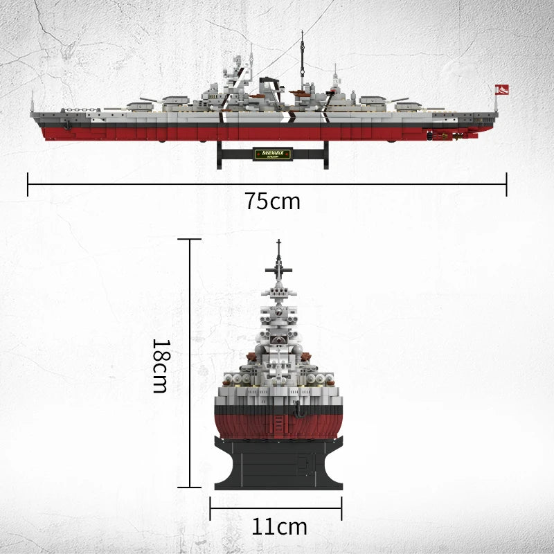 MOULD KING Military Missouri Battleship Model Building Blocks Set