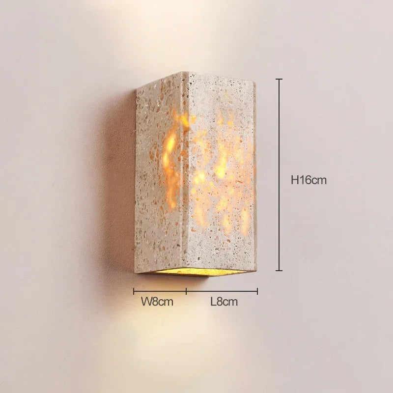 Elegant Wabi Sabi Yellow Marble LED Wall Lamp for Modern Interiors