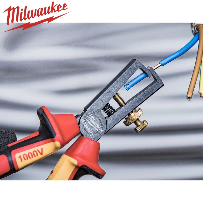 Milwaukee 6-Inch VDE Insulated Wire Stripping Pliers - Durable & Safe