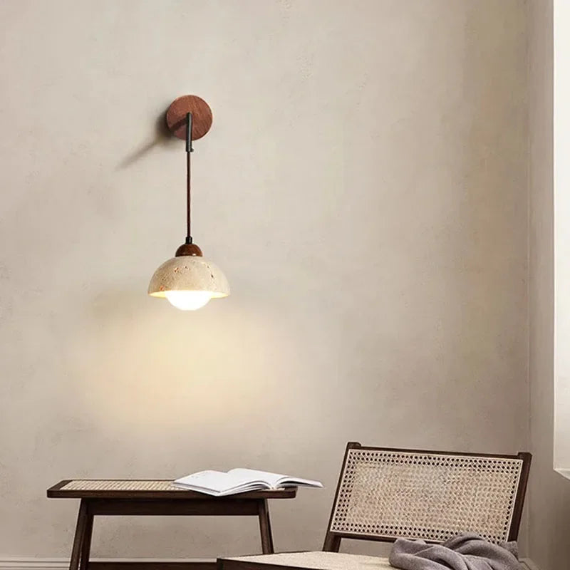 Wabi Sabi Natural Stone LED Wall Lamp | Modern Home Lighting