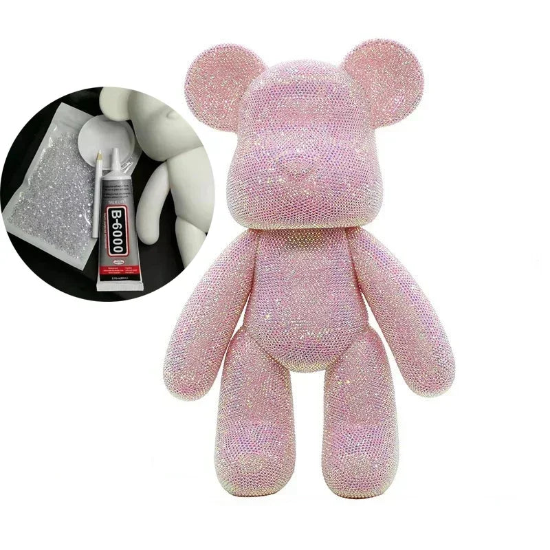 Glittering Rhinestone Bear Figurine - DIY Jewelry Decoration