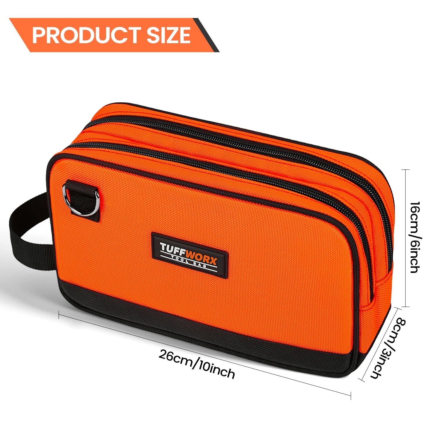 Compact Double-Zip Tool Storage Pouch - Durable, Multifunctional Design